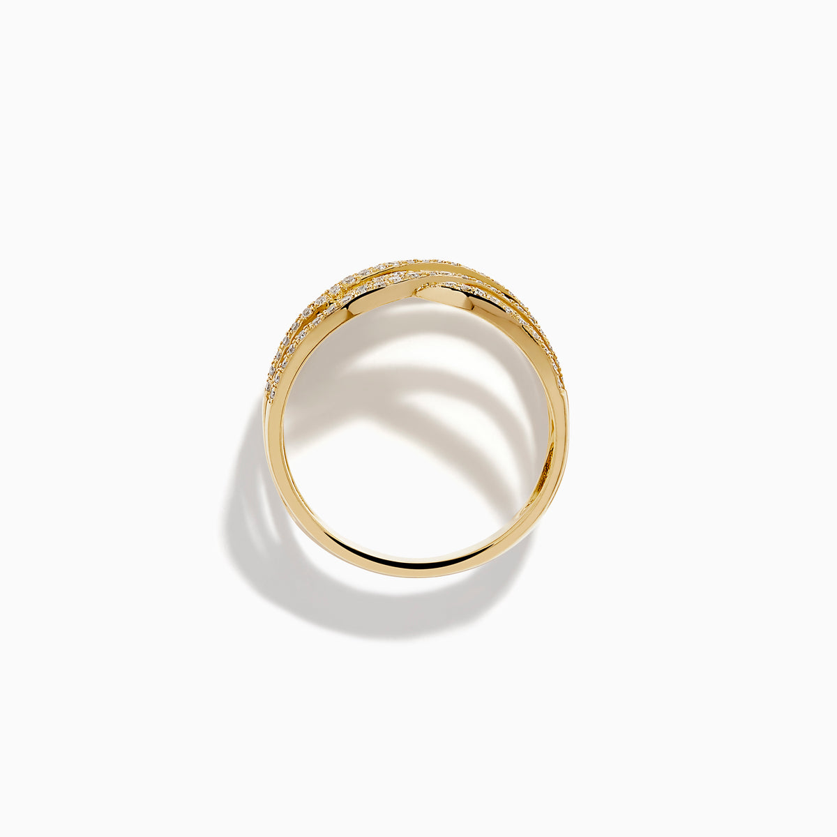 14K Yellow Gold Diamond Pavé Open Waves Ring