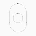 The Pave Classica 14K White Gold Diamond Bezel Station Necklace and Bracelet Set features small, evenly spaced round diamond accents, beautifully displayed on a plain white background.