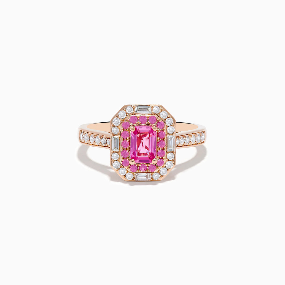 Lab Grown Pink and White Diamond Statement Ring in 14K Rose Gold