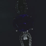 14K White Gold AAA Tanzanite and Diamond Bangle