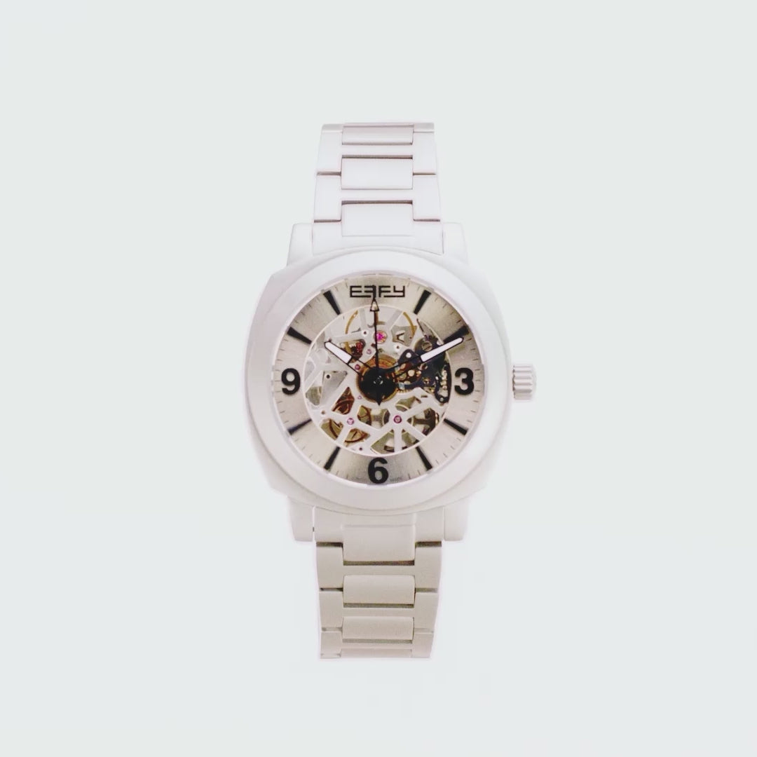 Translation missing: en.41MM Swiss Made Stainless Steel Automatic Skeleton Watch