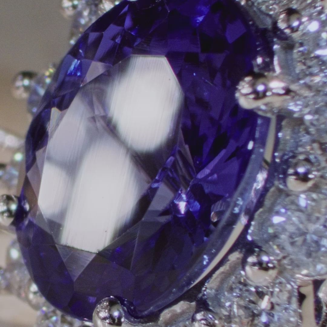 Nahla Siri 14K White Gold Tanzanite and Diamond Earrings