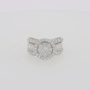 Bouquet 14K White Gold Diamond Cluster Ring, 2.51 TCW