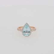 Aquarius 14K Rose & White Gold Aquamarine and Diamond Ring, 2.76 TCW