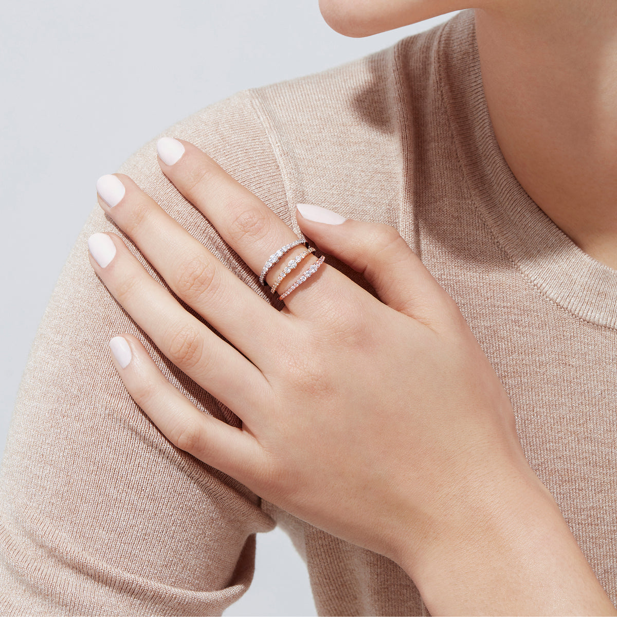 The Pave Classica 14K Rose Gold Diamond Band Ring, 0.31 TCW, features a row of sparkling diamonds along the rose gold band for an elegant touch.