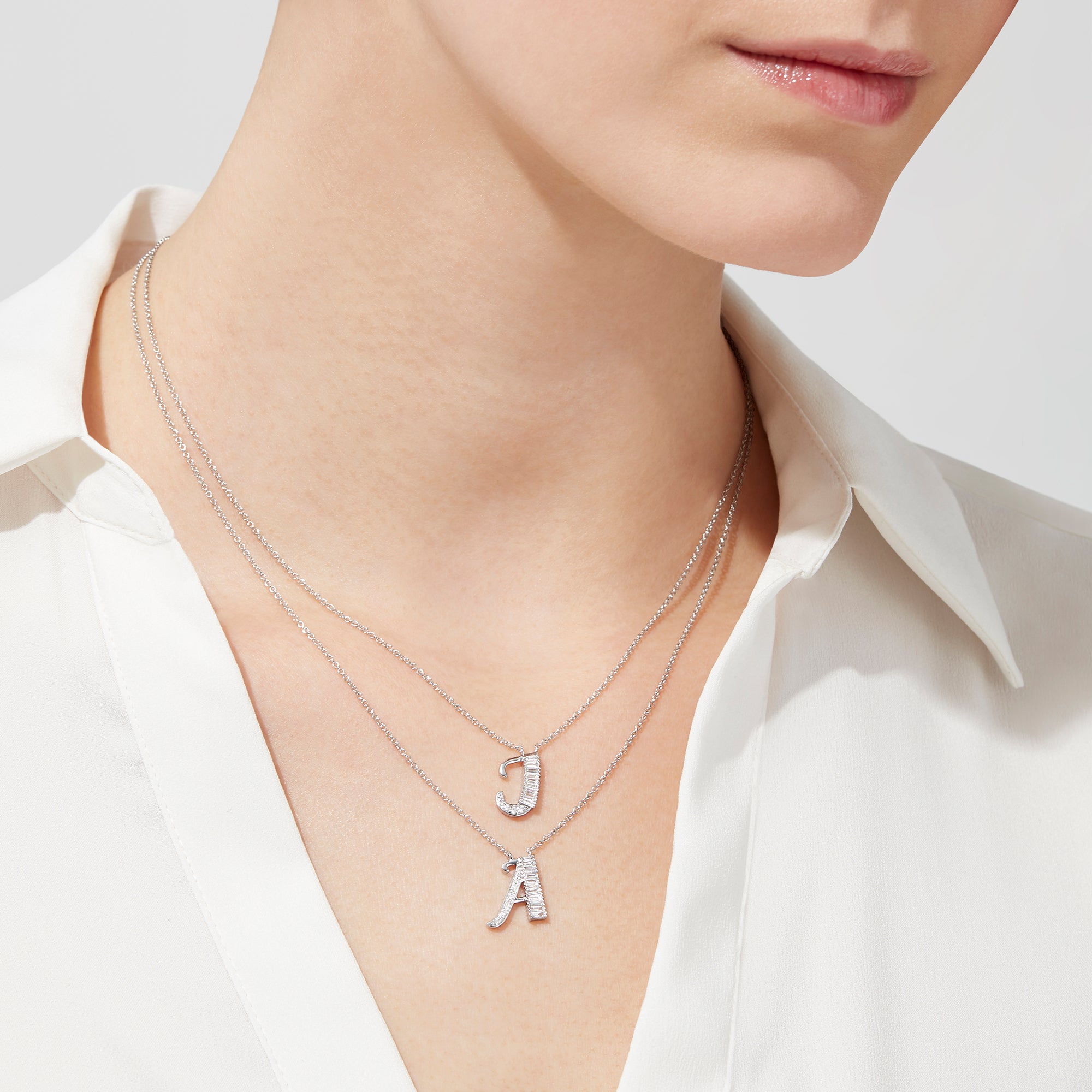 White gold diamond initial Clearance