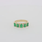 14K Yellow Gold Emerald and Diamond Band, 1.53 TCW