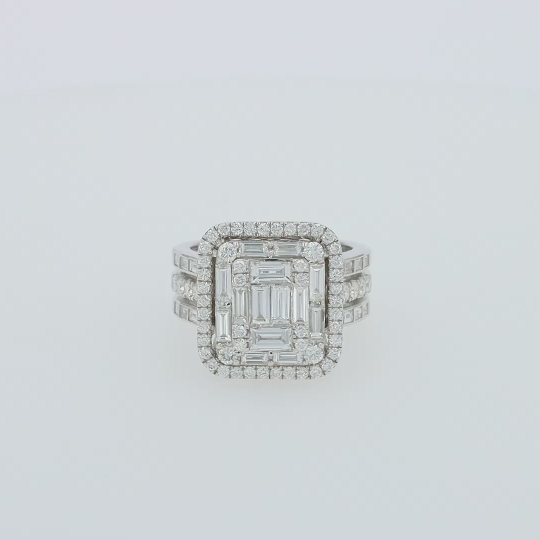 Translation missing: en.Classique 14K White Gold Diamond Cocktail Ring, 1.92 TCW