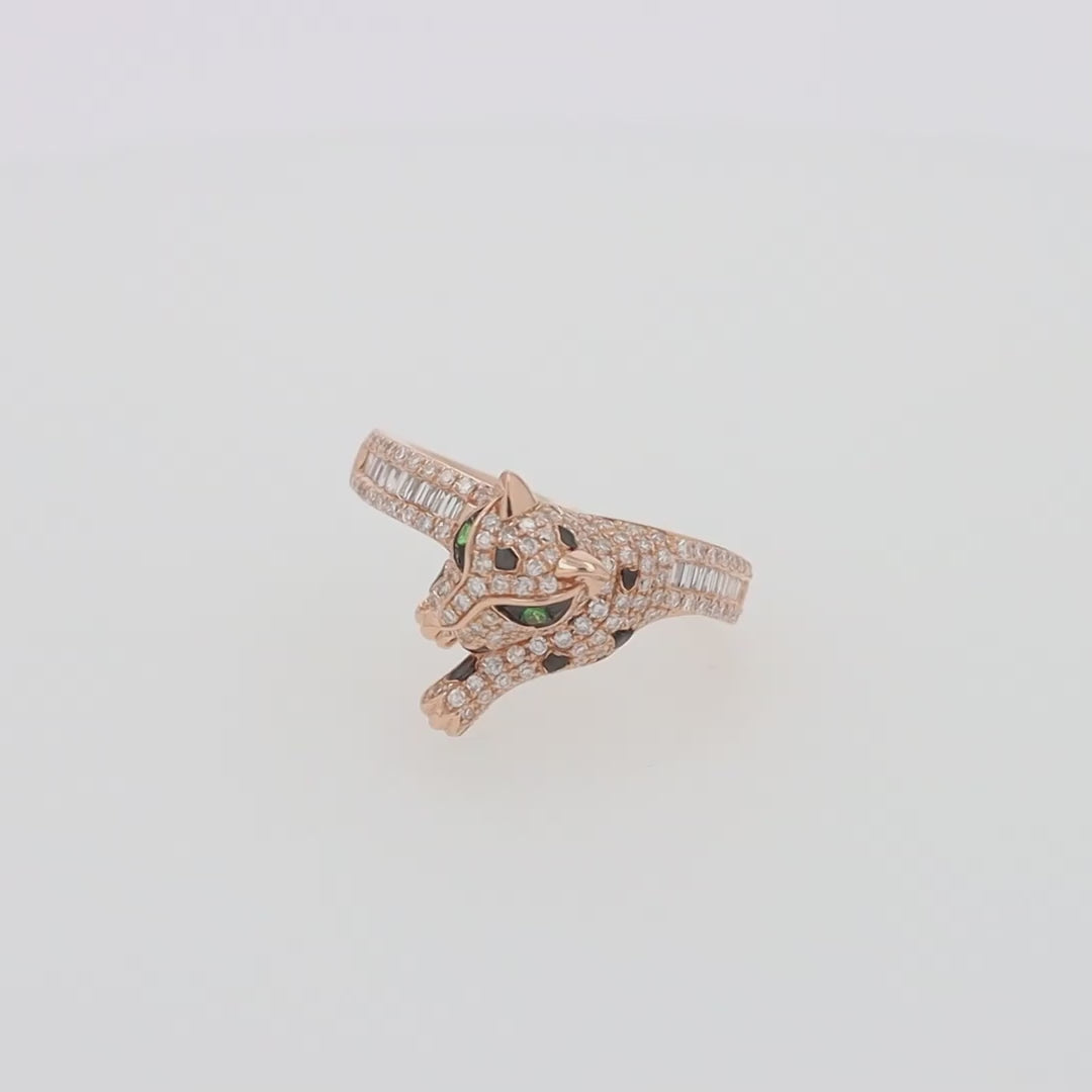 Translation missing: en.Signature 14K Rose Gold Diamond and Tsavorite Ring, 0.72 TCW