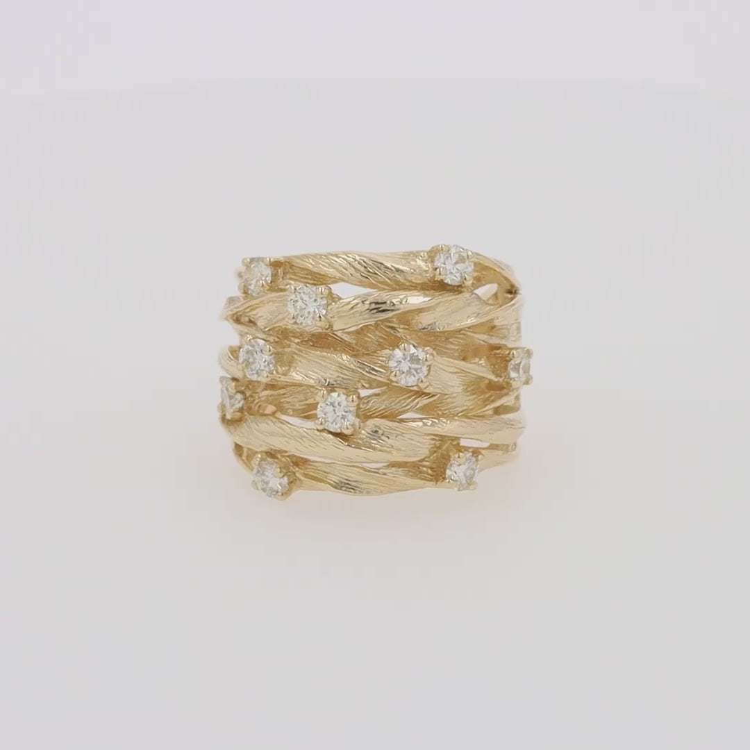 Translation missing: en.D'Oro 14K Yellow Gold Diamond Ring, 0.98 TCW