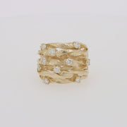 D'Oro 14K Yellow Gold Diamond Ring, 0.98 TCW