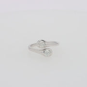 14K White Gold Two-of-Us Diamond Ring, 0.59 TCW