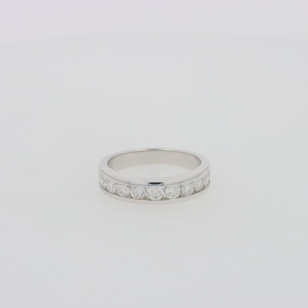 Translation missing: en.Bridal 14K White Gold Channel Set Diamond Band, 0.98 TCW
