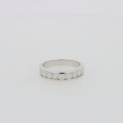 Bridal 14K White Gold Channel Set Diamond Band, 0.98 TCW