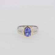 Men's 14K Two-Tone Gold Tanzanite Diamond Ring, 1.90 TCW