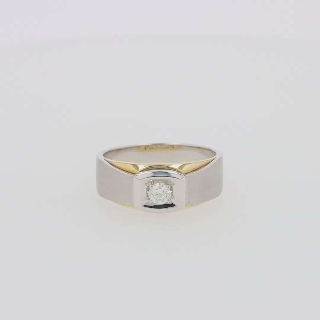 Translation missing: en.Men's 14K Two Tone Gold Diamond Ring, 0.23 TCW