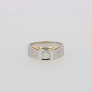 Men's 14K Two Tone Gold Diamond Ring, 0.23 TCW