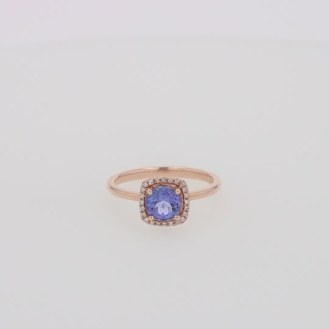 Translation missing: en.Nahla Siri 14K Rose Gold Tanzanite and Diamond Ring, 0.81 TCW