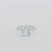 Aquarius 14K White Gold Aquamarine and Diamond Ring, 3.96 TCW