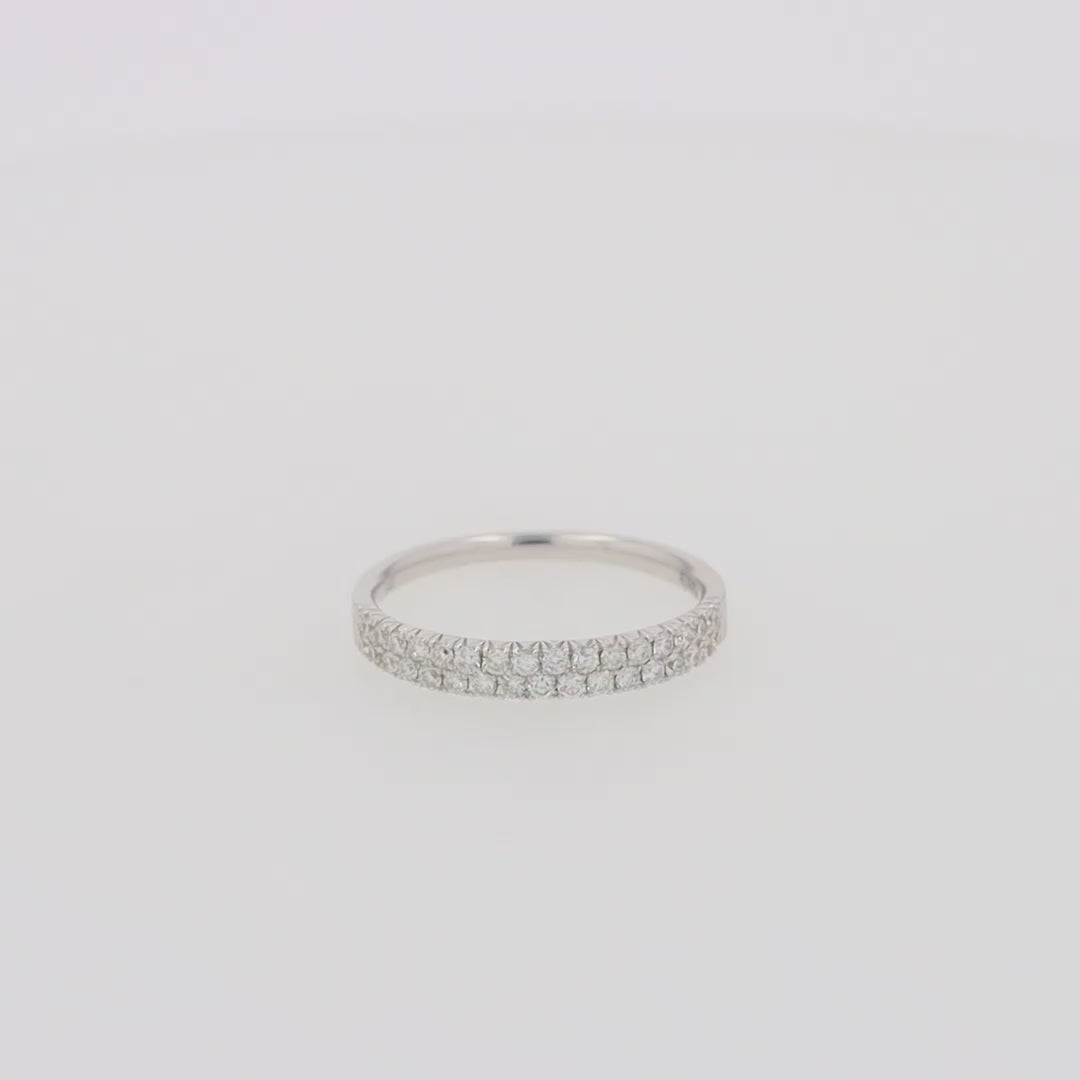 Translation missing: en.Pave Classica 14K White Gold Two Row Pave Diamond Band, 0.37 TCW