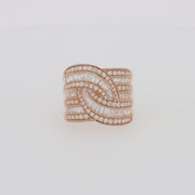 14K Rose Gold Diamond Crossover Ring
