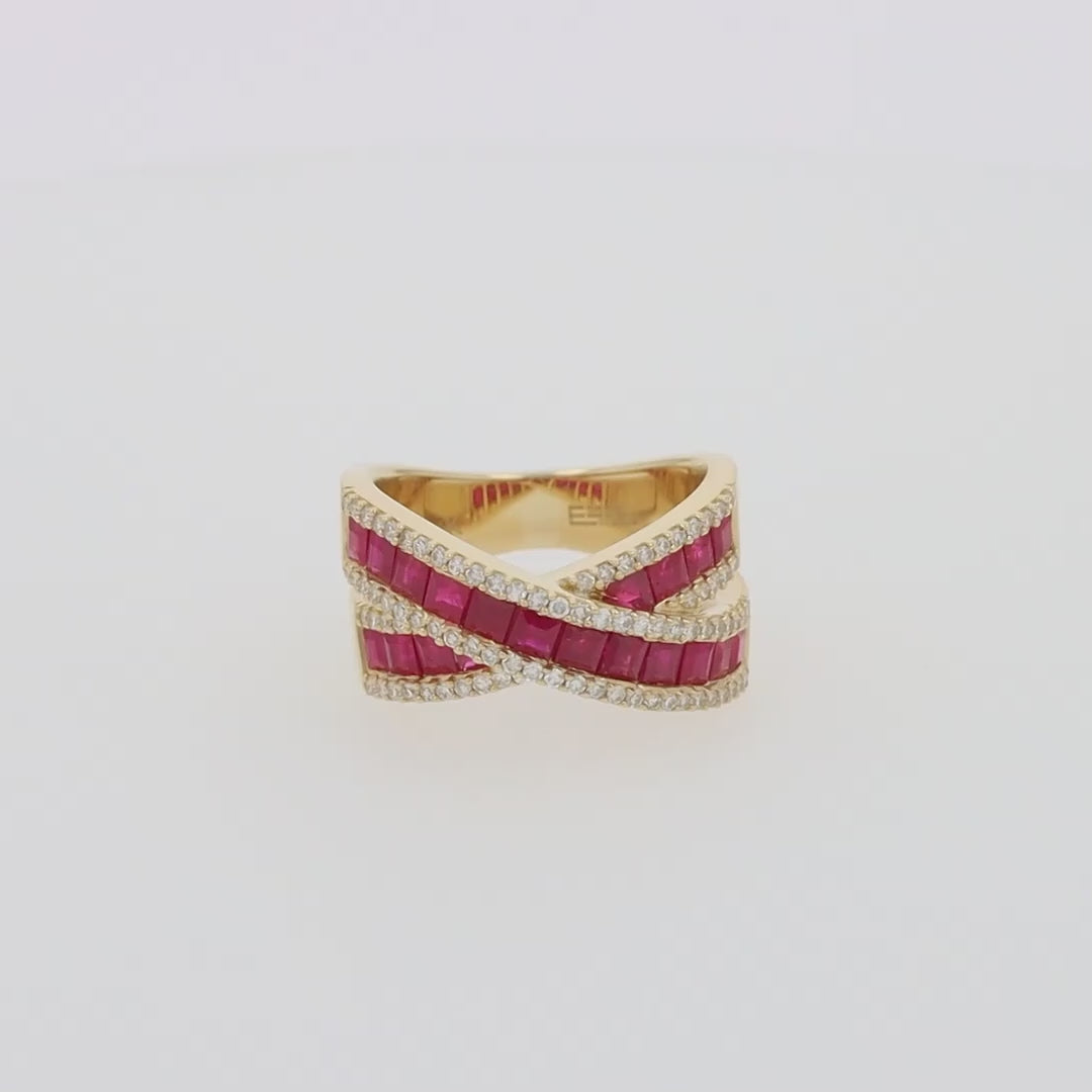 Translation missing: en.Ruby Royale 14K Yellow Gold Ruby Criss Cross Ring, 2.73 TCW
