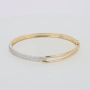 Duo 14K Yellow and White Gold Diamond Bangle, 0.60 TCW