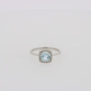 Aquarius 14K White Gold Aquamarine and Diamond Ring, 0.78 TCW