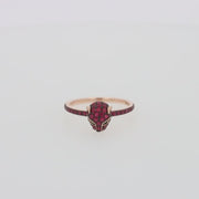 Signature 14K Rose Gold Ruby and Tsavorite Panther Ring, 0.59 TCW