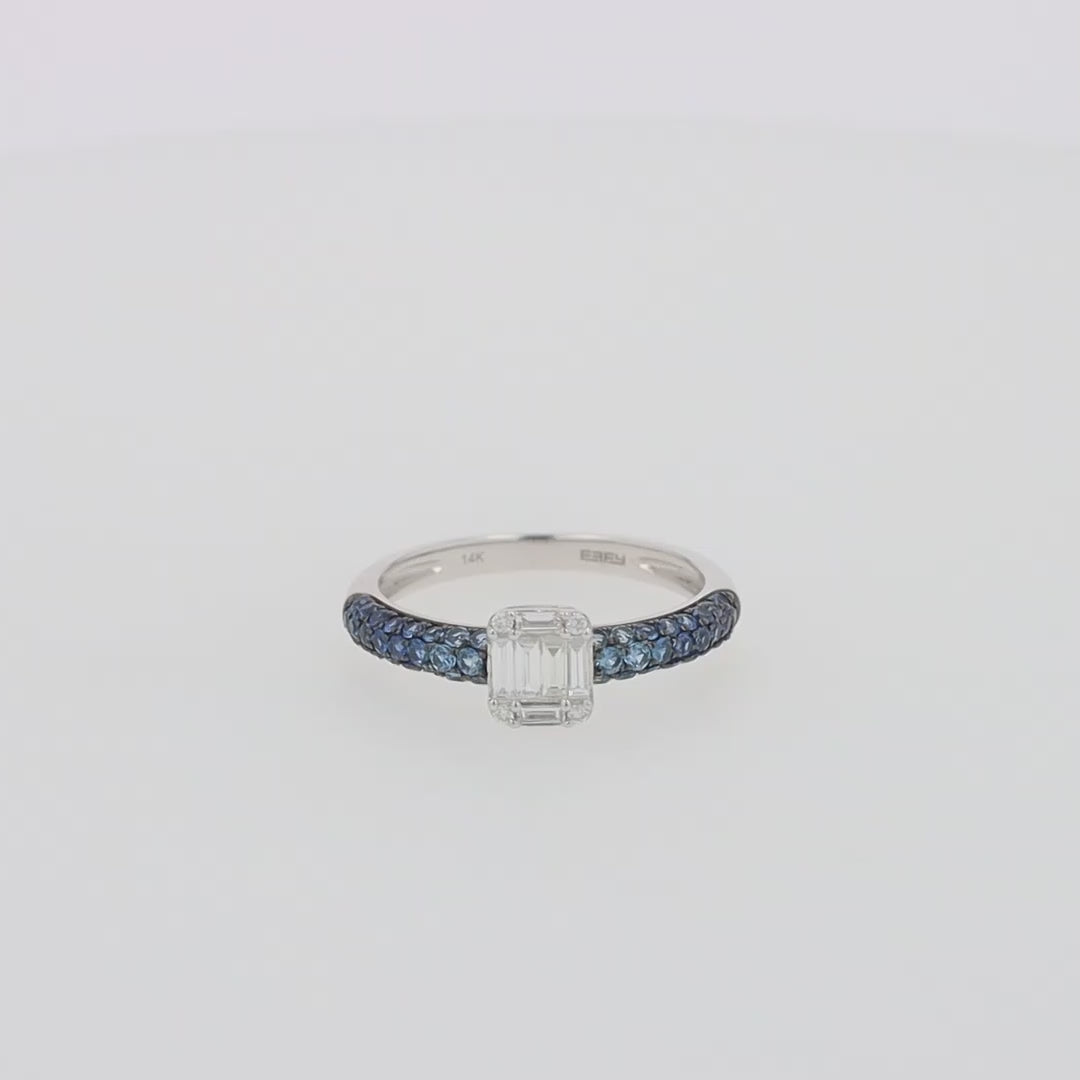 Translation missing: en.Royale Bleu 14K White Gold Sapphire and Diamond Ring