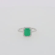 Brasilica 14K White Gold Emerald and Diamond Ring, 1.69 TCW