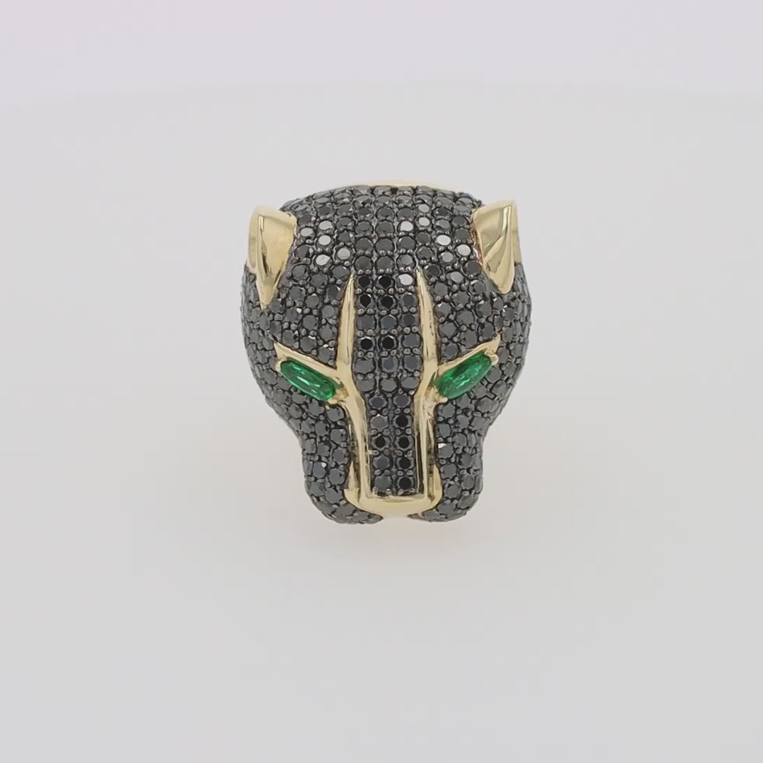 Translation missing: en.Collector's Edition 14K Yellow Gold Black Diamond Ring, 3.80 TCW