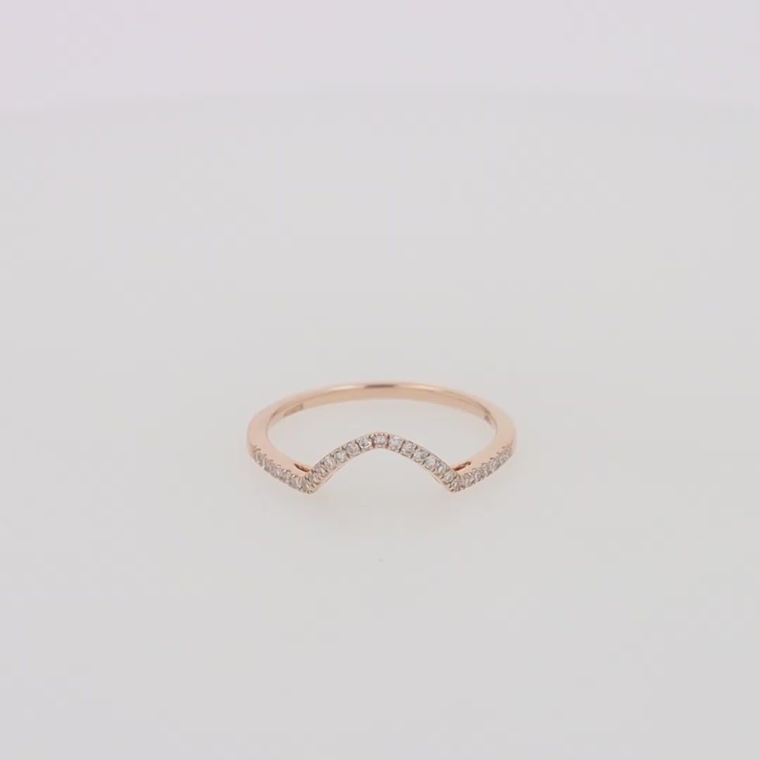 Translation missing: en.Pave Classica 14K Rose Gold Curved Diamond Stacking Band