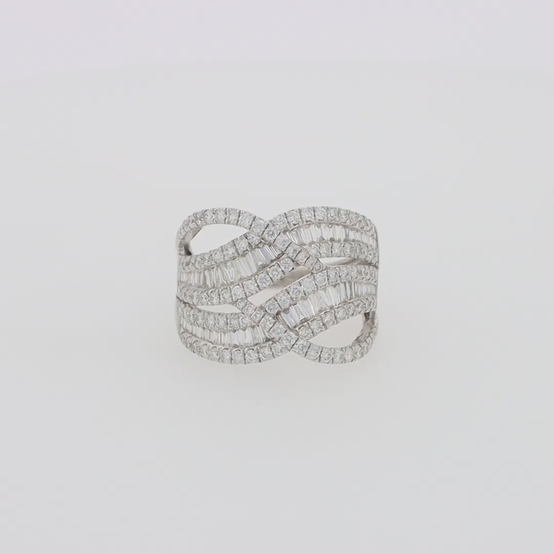 Translation missing: en.Classique 14K White Gold Diamond Waves Ring, 1.66 TCW
