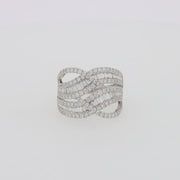 Classique 14K White Gold Diamond Waves Ring, 1.66 TCW