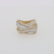 Duo 14K White and Yellow Gold Diamond Crossover Ring, 2.75 TCW