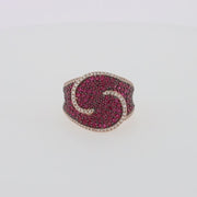 Ruby Royal 14K Rose Gold Pave Ruby Cocktail Ring, 2.64 TCW