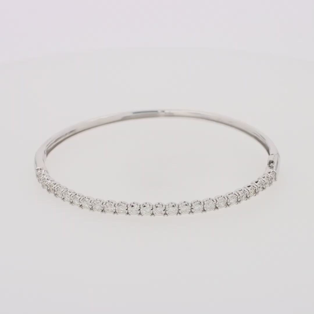 Translation missing: en.Pave Classica 14K White Gold Diamond Bangle 0.98 TCW