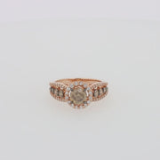 14K Rose Gold Espresso and White Diamond Ring, 1.64 TCW