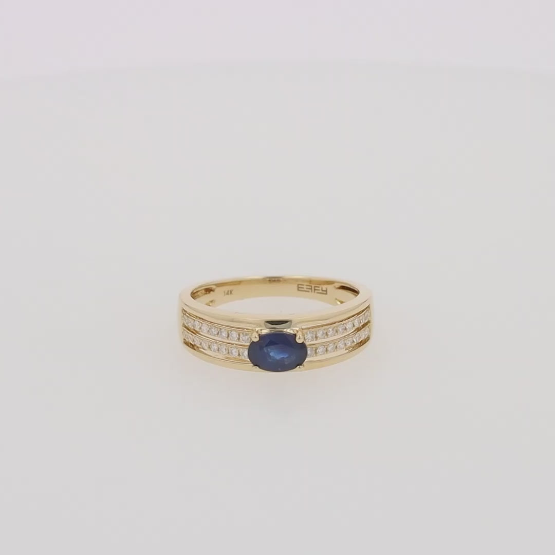 Translation missing: en.Royale Bleu 14K Yellow Gold Sapphire and Diamond Ring