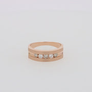 Men's 14K Rose Gold Espresso and White Diamond Ring, 0.49 TCW