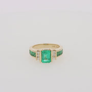 Brasilica 14K Yellow Gold Emerald and Diamond Ring, 2.26 TCW