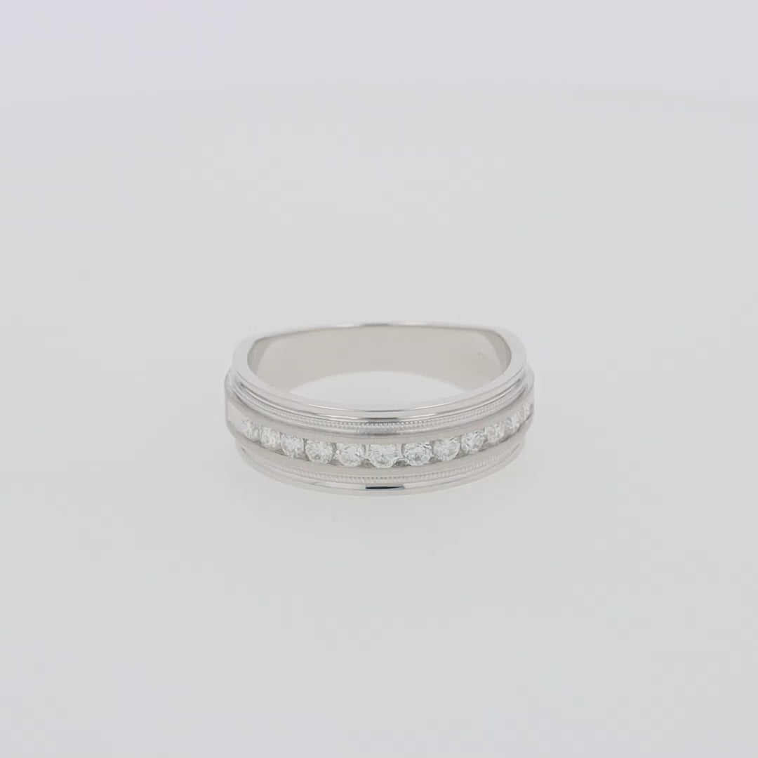 Translation missing: en.Men's 14K White Gold Diamond Ring, 0.47 TCW