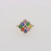 Watercolors 14K Gold Multi Sapphire and Diamond Ring, 1.91 TCW