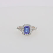 Nahla Siri 14K Two Tone Gold Emerald Cut Tanzanite and Diamond Ring, 2.32 TCW