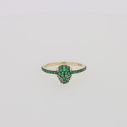 Signature 14K Yellow Gold Emerald and Tsavorite Panther Ring, 0.57 TCW