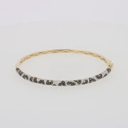 14K Yellow Gold Panther Spot Black, Espresso and White Diamond Bangle, 1.48 TCW