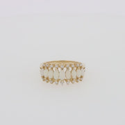 Aurora 14K Yellow Gold Opal and Diamond Ring