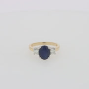 Royale Bleu 14K Two Tone Gold Sapphire and Diamond Ring, 2.39 TCW