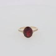 Bordeaux 14K Yellow Gold Garnet and Diamond Ring, 4.76 TCW